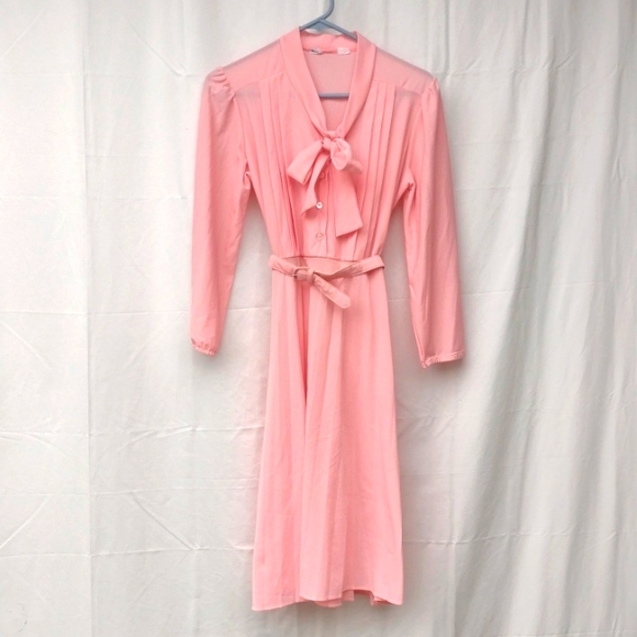 Vintage Dresses & Skirts - Vintage 70s Pink Midi Dress Small